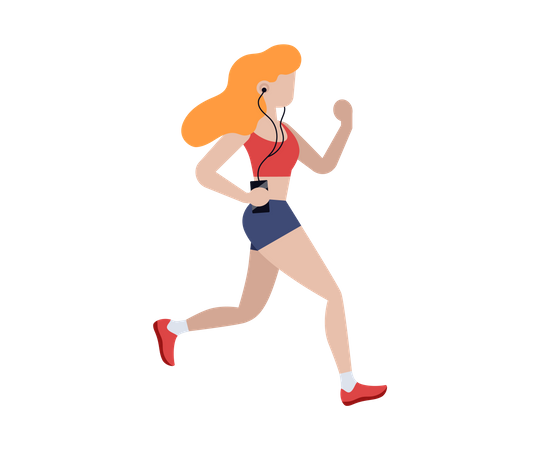 Woman sprinting Illustration
