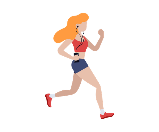 Woman sprinting  Illustration