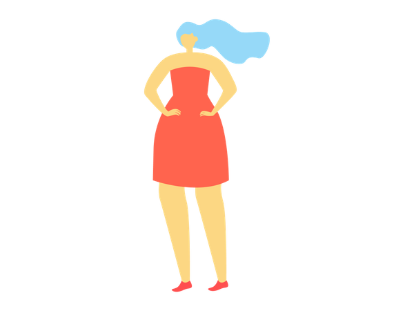 Woman standing Illustration