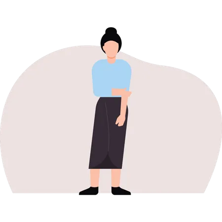 The Woman Is Standing Illustration