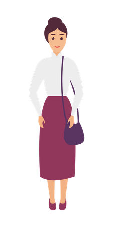 Woman Standing  Illustration