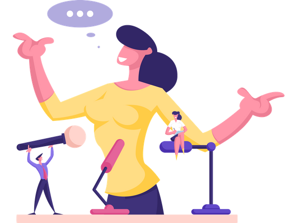 Woman standing for election  Illustration