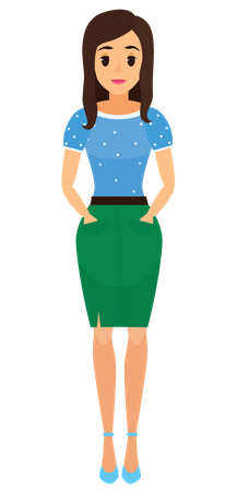 Woman Standing  Illustration