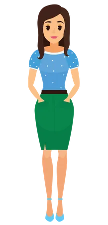 Woman Standing  Illustration