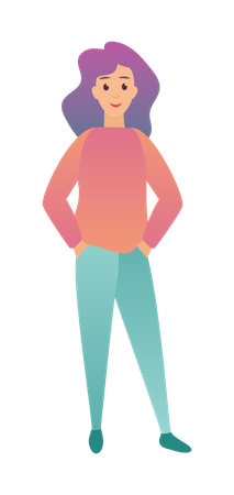 Woman Standing  Illustration