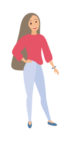 Woman Standing  Illustration