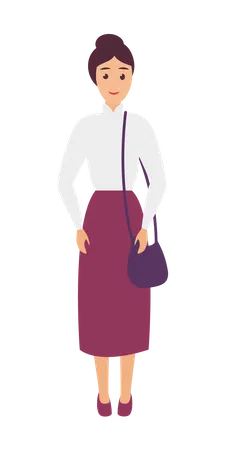 Woman Standing  Illustration