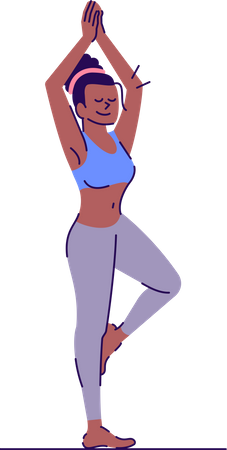 Woman standing in tree pose  Illustration