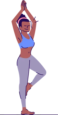 Woman standing in tree pose  Illustration