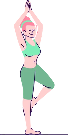 Woman standing in tree pose  Illustration