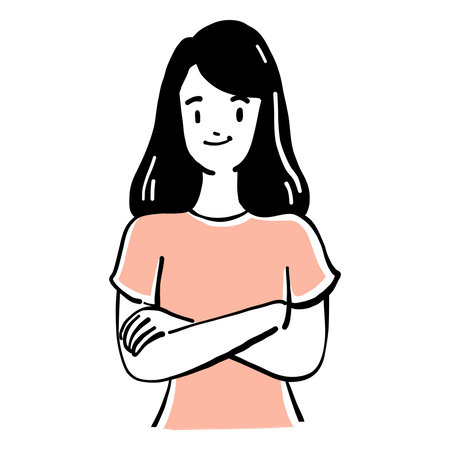 Woman standing with folded arms Illustration