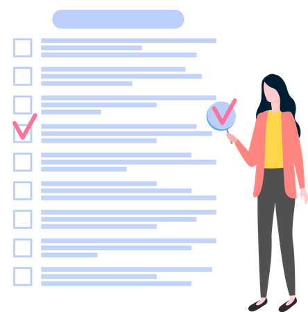 Woman stands near to do list  Illustration