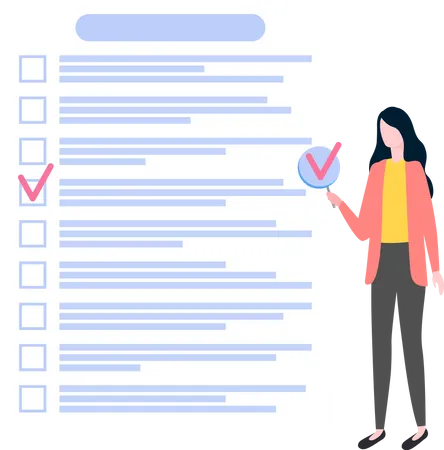 Woman stands near to do list  Illustration