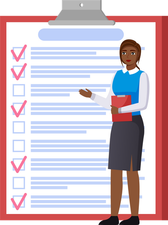 Woman stands near to do list  Illustration