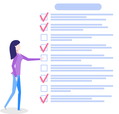 Woman stands near to do list  Illustration