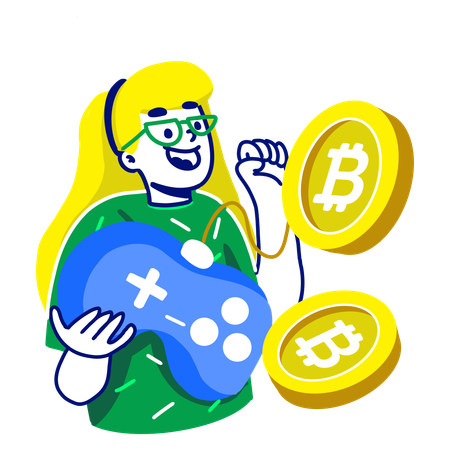 Woman Start Investment in Crypto  Illustration