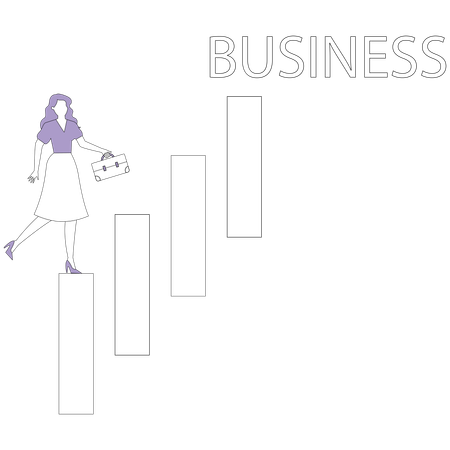 Woman Step to business development  Illustration