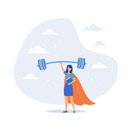 Woman strength powerful superhero Illustration