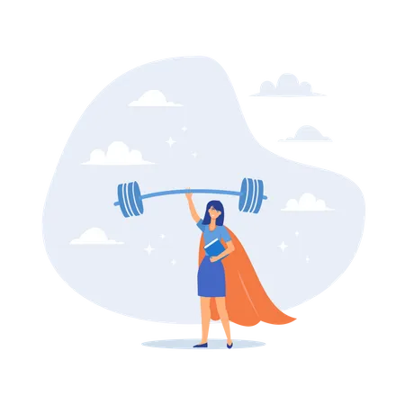 Woman strength powerful superhero  Illustration