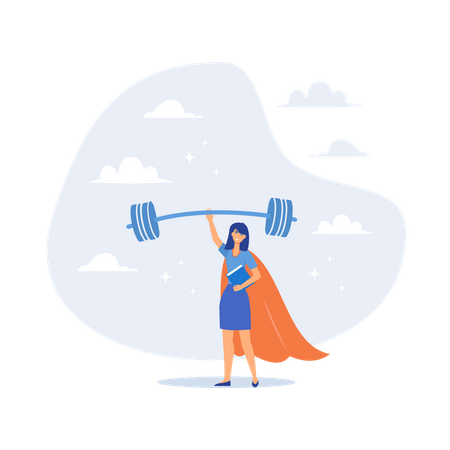 Woman strength powerful superhero  Illustration
