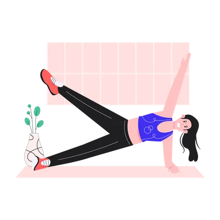 Woman stretching  イラスト