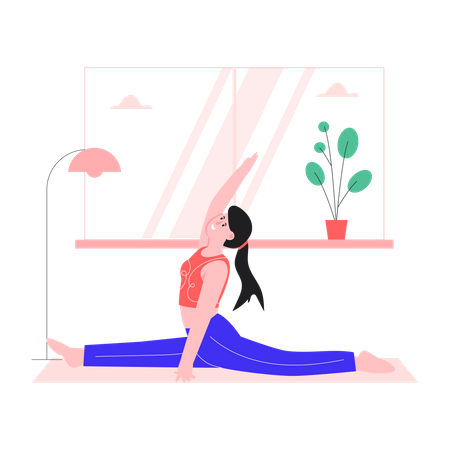 Woman stretching  イラスト