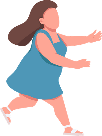 Woman stretching arms running for hug  Illustration