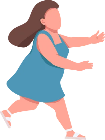 Woman stretching arms running for hug  Illustration