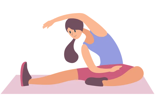 Woman stretching body Illustration