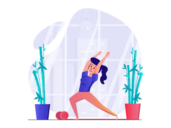 Woman stretching body  Illustration