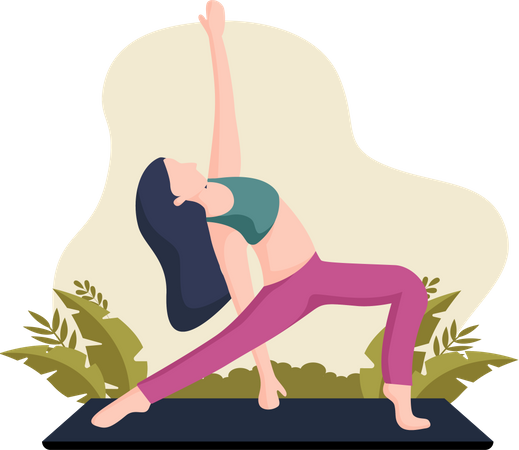 Woman stretching body  Illustration