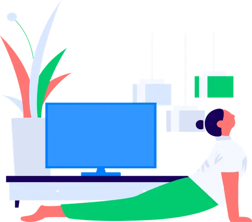 Woman stretching her body  Illustration