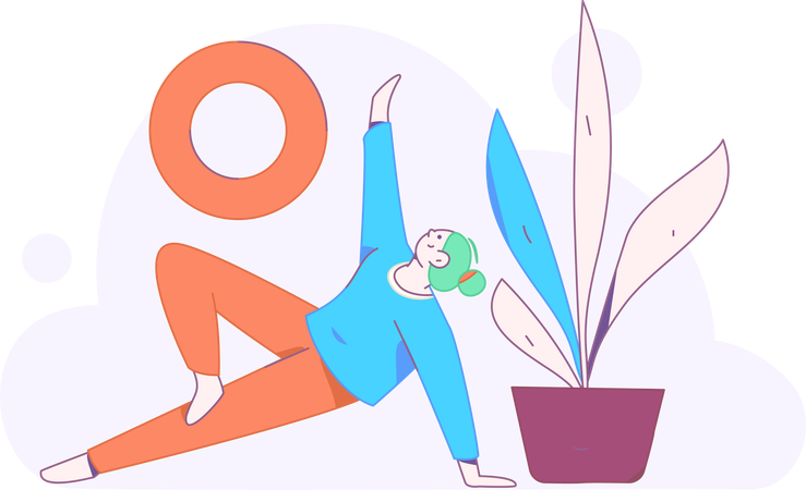 Woman stretching her body  Illustration