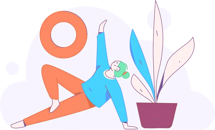 Woman stretching her body  Illustration