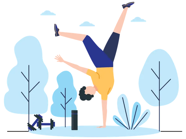 Woman Stretching  Illustration