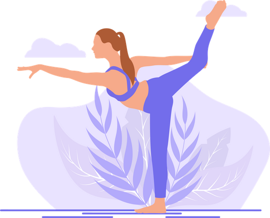 Woman Stretching  Illustration