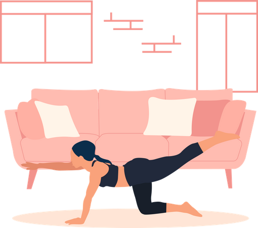 Woman Stretching  Illustration