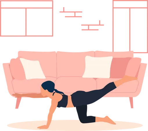 Woman Stretching  Illustration