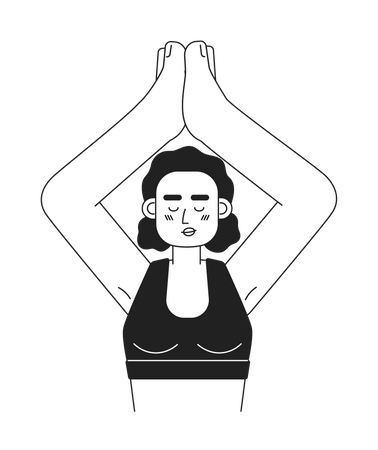 Woman stretching in yoga pose  Illustration