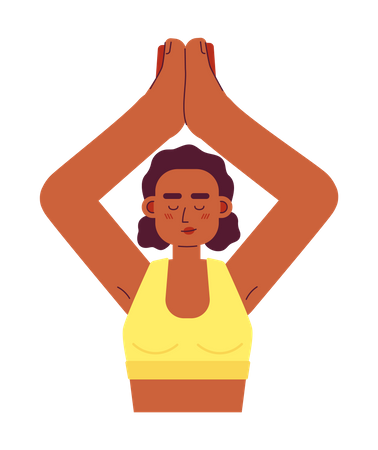 Woman stretching in yoga pose  Illustration