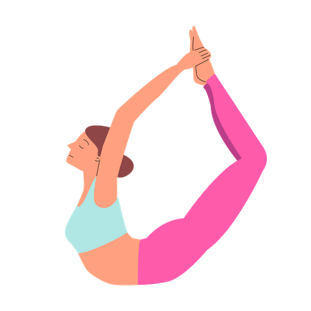 Woman stretching on floor Illustration