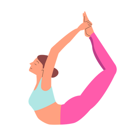 Woman stretching on floor  Illustration