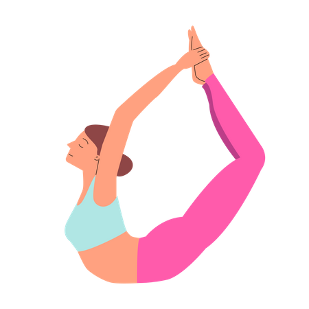Woman stretching on floor  Illustration
