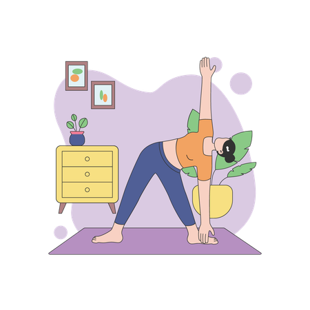 Woman Stretching Poses  Illustration