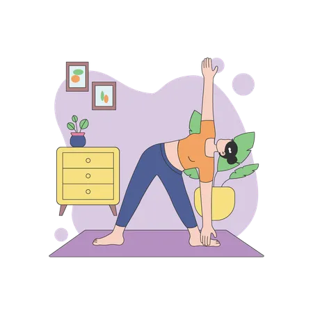 Woman Stretching Poses  Illustration