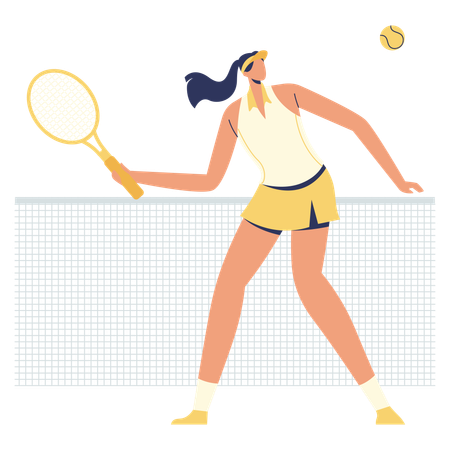 Woman strikes Forehand Shot  Illustration