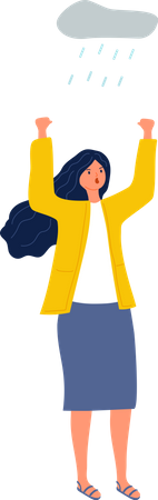 Woman suffering bad mood  Illustration