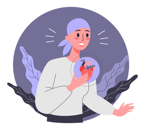 Woman suffering from heart failure  Illustration