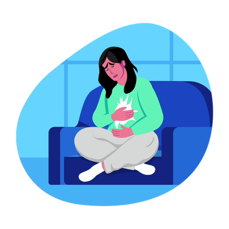 Woman suffering from muscle Cramps  Illustration