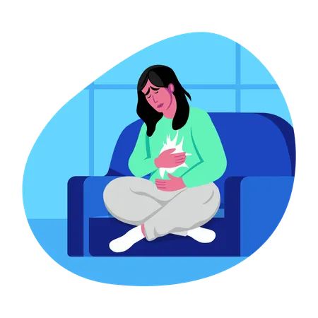 Woman suffering from muscle Cramps  Illustration
